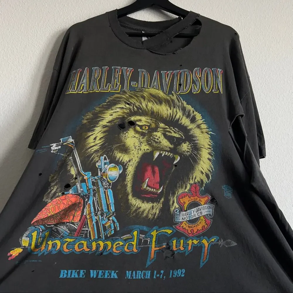 Harley Davidson THRASHED Lion T-Shirt